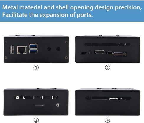 حافظة DVOZVO Orange Pi 5/5B مع مجموعة إمداد طاقة USB من النوع C 5V 4A، حافظة / حاوية معدنية برتقالية Pi 5B مع مروحة تبريد 40 مم ومجموعة 3 قطع من مبددات الحرارة من الألومنيوم لـ Orange Pi 5/5B 4GB/8GB/16GB/32GB in Kuwait