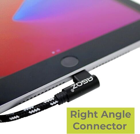 AGOZ 6FT Apple MFI Certified Lightning to USB C Cable 90° Right Angle Fast Charger Cord Compatible with iPhone 14, iPhone 13, 12 Pro max, iPhone SE, 11 PRO MAX, iPhone Xs XR X, iPhone 8 7 6S 6 5 in Kuwait