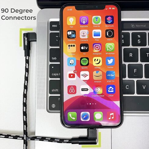 AGOZ 6FT Apple MFI Certified Lightning to USB C Cable 90° Right Angle Fast Charger Cord Compatible with iPhone 14, iPhone 13, 12 Pro max, iPhone SE, 11 PRO MAX, iPhone Xs XR X, iPhone 8 7 6S 6 5 in Kuwait