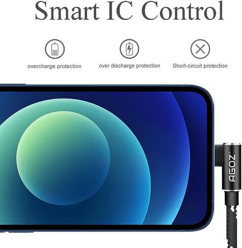 AGOZ 6FT Apple MFI Certified Lightning to USB C Cable 90° Right Angle Fast Charger Cord Compatible with iPhone 14, iPhone 13, 12 Pro max, iPhone SE, 11 PRO MAX, iPhone Xs XR X, iPhone 8 7 6S 6 5 in Kuwait