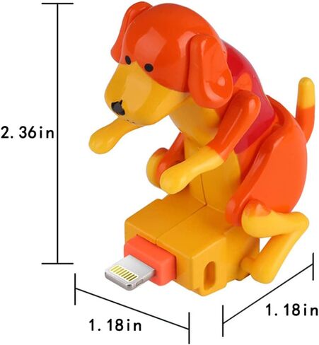 كابل شاحن Teursa Funny Dog كابل شحن للكلاب الضالة بطول 4 أقدام سلك شاحن USB لنظام Android (كابل Android، برتقالي) in Kuwait