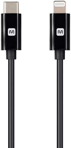 Monoprice Lightning to USB-C Charging Cable - Apple MFi Certified, 6 Feet, Black - Essential Series in Saudi Arabia