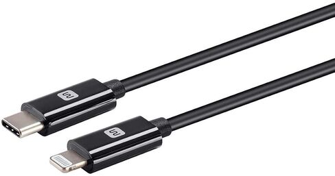 Monoprice Lightning to USB-C Charging Cable - Apple MFi Certified, 6 Feet, Black - Essential Series in Saudi Arabia