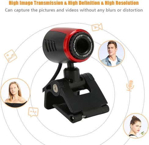 Bewinner USB2.0 Video Camera with MIC 16MP HD Webcam Web Camera Cam Glass Lens 360 Degree Mini Web Camera for Computer PC Desktop Laptop Support Video in Saudi Arabia