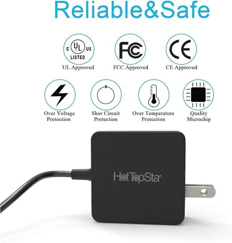 HotTopStar 20V 2.25A 45W شاحن كمبيوتر محمول بديل لجهاز Lenovo Ideapad 100 100s 110 120s 130 320s 330 510 520 IdeaPad 100-15IBD 100-15IBY 100-14IBY 510-15ISK 510-15IKB 110-14IBR محول الطاقة in Kuwait