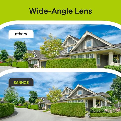 SANNCE 1080p كاميرات مراقبة منزلية سلكية مع رؤية ليلية EXIR بطول 100 قدم، IP66 مقاومة للماء لكاميرا المراقبة الأمنية الخارجية، تعمل مع DVR من طرف ثالث، بدون مصدر طاقة وكابل، كاميرا فقط in Kuwait