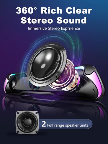 SPKPAL S135 Computer Speakers for Desktop, Touch Control Dynamic RGB Gaming Sound Bar with Bluetooth 5.0 & 3.5mm AUX-in, USB Powered PC Speakers with 10W Stereo Sound for Laptop, Tablet, Monitor, TV in Saudi Arabia