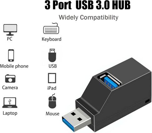 iJiGui USB Hub، 2 USB 2.0 + USB 3.0، Mini USB 3.0 Hub Ortable محول عالي السرعة للتوسيع متعدد USB Hub، محاور متعددة المنافذ لنقل البيانات بسرعة لأجهزة MacBook، محركات أقراص فلاش USB، الكمبيوتر المحمول، لوحة المفاتيح in Kuwait