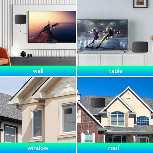 2023 Upgraded TV Antenna Smart Digital HD Indoor Antenna Amplifier 360+ Miles Range - Support 4K 1080p Fire Stick and All Television VHF UHF - Outdoor Signal Booster for Local Channels - 18ft Cable in Kuwait