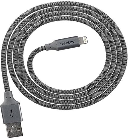 كابل Ventev مسطح USB C إلى Apple Lightning عالي السرعة خالٍ من التشابك بطول 6 أقدام in Kuwait