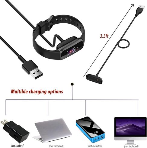 جهاز تتبع الصحة واللياقة البدنية Fitbit Luxe (أبيض قمري) مع جهاز مراقبة معدل ضربات القلب، جهاز تتبع النوم، حزمة مع شريطين للساعة، كابل شحن بطول 3.3 قدم، محول حائط، درع شاشة ومعدات PremGear لـ Fitbit in Kuwait