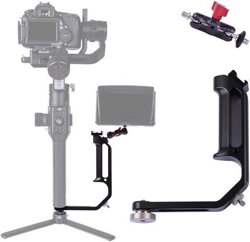 DF DIGITALFOTO Universal L Bracket Handle Gimbal Accessories,Mounting Monitor/Microphone with Bean Grip Compatible with DJI Ronin S/SC,RS2/RSC2/Zhiyun Crane V2/M/2,Moza Air 2,Feiyutech AK2000/4000 etc in Kuwait