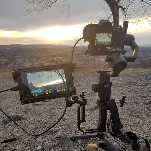 DF DIGITALFOTO Universal L Bracket Handle Gimbal Accessories,Mounting Monitor/Microphone with Bean Grip Compatible with DJI Ronin S/SC,RS2/RSC2/Zhiyun Crane V2/M/2,Moza Air 2,Feiyutech AK2000/4000 etc in Kuwait