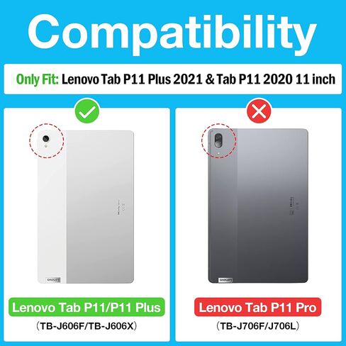 بروكيس قطعتان من واقي شاشة لينوفو تاب P11 بلس 2021 (TB-J616F / TB-J616X) وتاب P11 11 انش 2020 (TB-J606F TB-J606X)، واقي شاشة من الزجاج المقوى لجهاز لينوفو تاب P11 بلس وتاب P11 in Saudi Arabia