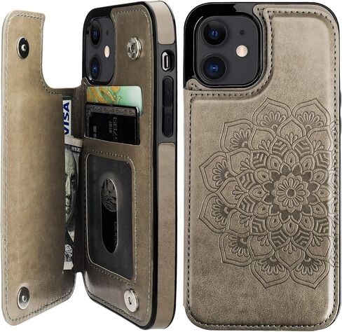 Vaburs for iPhone 12/12 Pro Wallet Case Mandala Pattern, Green in Saudi Arabia