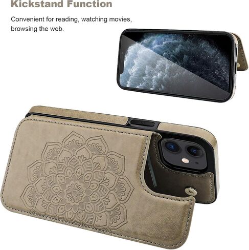 Vaburs for iPhone 12/12 Pro Wallet Case Mandala Pattern, Green in Saudi Arabia