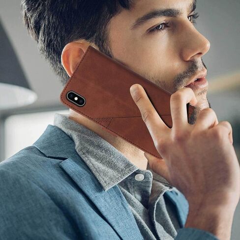 Moment Dextrad متوافق مع حافظة iPhone X Case / iPhone Xs Wallet Case، لحافظة iPhone 10، [مسند] [حزام المعصم] [فتحات حامل البطاقة] غطاء حماية داخلي من جلد البولي يوريثان (أزرق) in Kuwait