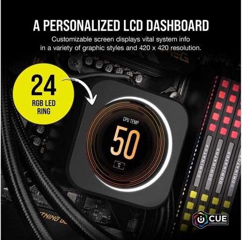 مجموعة ترقية شاشة LCD من CORSAIR iCUE Elite CPU Cooler (متجددة) in Kuwait