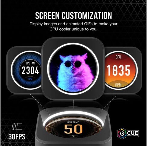 مجموعة ترقية شاشة LCD من CORSAIR iCUE Elite CPU Cooler (متجددة) in Kuwait