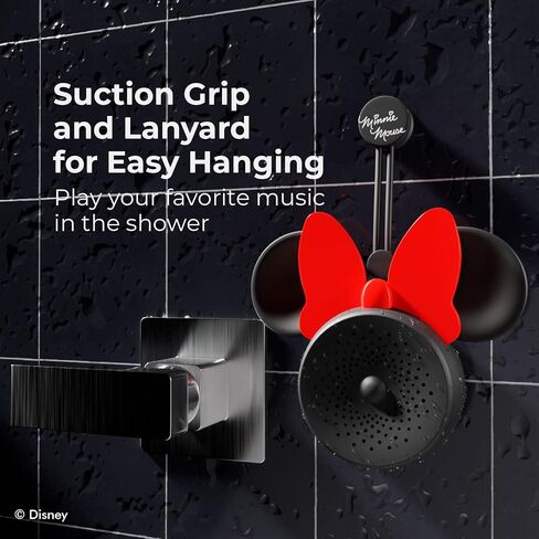 Disney Mickey Mouse Ears Bluetooth Shower Speaker with Suction Cup – Disney IPX4 Rated Water Resistant Speaker for Shower, Baths| Up to 5 HRs Playtime, Built in Button Controls and Mic for Phone Calls in Saudi Arabia