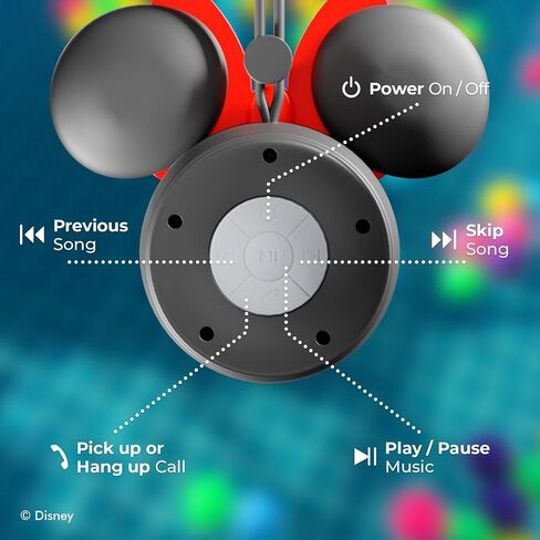 Disney Mickey Mouse Ears Bluetooth Shower Speaker with Suction Cup – Disney IPX4 Rated Water Resistant Speaker for Shower, Baths| Up to 5 HRs Playtime, Built in Button Controls and Mic for Phone Calls in Saudi Arabia