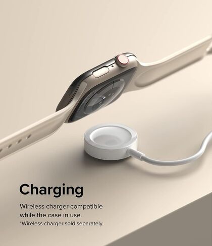 تصميم Ringke Bezel [إطار أنيق من الفولاذ المقاوم للصدأ] متوافق مع Apple Watch Series 9، 8، 7 (45 ملم)، غطاء لاصق واقٍ مضاد للخدش - ذهبي (45-05) in Kuwait