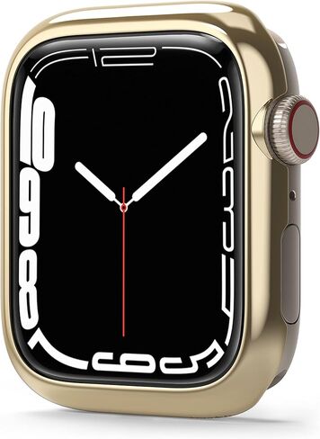 تصميم Ringke Bezel [إطار أنيق من الفولاذ المقاوم للصدأ] متوافق مع Apple Watch Series 9، 8، 7 (45 ملم)، غطاء لاصق واقٍ مضاد للخدش - ذهبي (45-05) in Kuwait