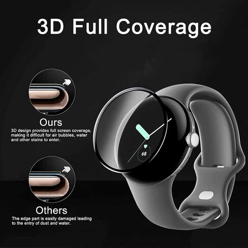 [3 Pack] Screen Protector Compatible with Google Pixel Watch, 3D Curved Full Coverage PET Soft Screen Protector for Google Pixel Watch Smartwatch [Scratch Resistant] [Bubble Free] (Not Tempered Glass) in Kuwait