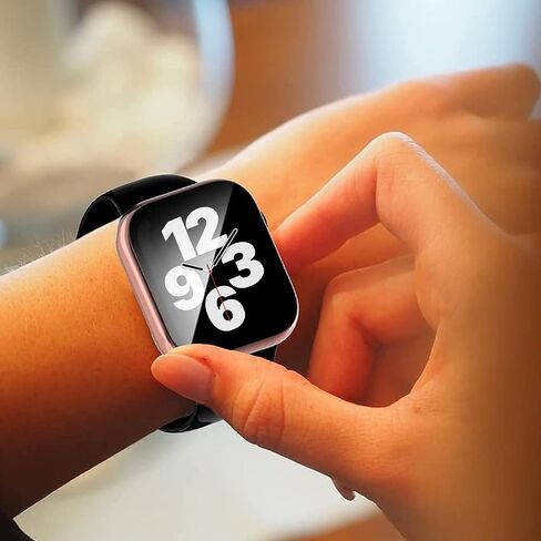 Miimall متوافق مع حافظات معدنية لساعة Apple 40 مم مع واقي شاشة، جراب ألومنيوم لامع عالي الدقة وواقي شاشة من الزجاج المقوى غطاء ممتص للصدمات لساعة Apple 40 مم Series SE 6 5 4 (وردي) in Kuwait