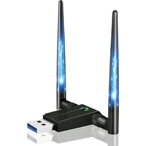 محول واي فاي 1300 متر للكمبيوتر المكتبي، محول واي فاي ALINKVITE 2×5dBi هوائي USB صغير، USB 3 WIFI Dongle، محول شبكة USB 2.4/5 جيجا هرتز، محول واي فاي USB لاسلكي لـ WIN 10/8/8.1/7/XP/Vista، Linux، Mac نظام التشغيل in Kuwait