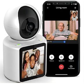 كاميرا أمان داخلية ICEELEC، كاميرا مكالمات فيديو ثنائية الاتجاه مع شاشة 2.8 بوصة، تحتوي الكاميرا على زر اتصال بالهاتف، كاميرا واي فاي داخلية 350 درجة، رؤية ليلية عالية الدقة 1080 بيكسل، كشف الحركة للمنزل / الطفل / كبار السن / الحيوانات الأليفة in Kuwait