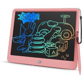bravokids LCD Writing Tablet for Kids, 12 Inch Large Screen Drawing Board, Reusable and Portable Educational Learning Toys, Birthday Boys Girls Toys Gifts for 3 4 5 6 7 8 Year Old (Pink) in Kuwait