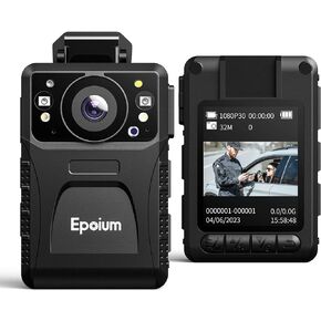 كاميرا الجسم Epoium EM3 سعة 128 جيجابايت مع صوت، دقة فيديو 1440 بكسل، زاوية واسعة 130 درجة، قطعتان بطارية قابلة للاستبدال، تدعم التسجيل لمدة 8 ساعات، كاميرات جسم يمكن ارتداؤها لركوب الخيل والمشي لمسافات طويلة والمشي مع الحيوانات الأليفة in Kuwait