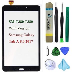 قطعة بديلة لشاشة تعمل باللمس باللون الأسود من Dedia لجهاز Samsung Galaxy Tab A 8.0 2017، مجموعة زجاجية رقمية لإصدار SM-T380 T380 WiFi (لا تتضمن LCD) مع أدوات، لاصق مثبت مسبقًا in Kuwait