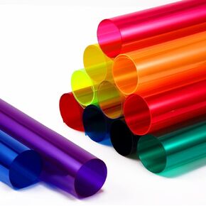 Barydat 12 قطعة من مرشح الضوء الجل التصحيحي مقاس 16 × 20 بوصة، موزع إضاءة LED، شريط إضاءة جل شفاف، أوراق هلامية ملونة لإضاءة مصباح المصباح الأمامي في استوديو الصور (متعدد الألوان، PVC) in Kuwait