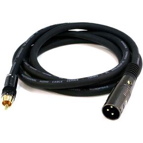 كابل ذكر Monoprice XLR ذكر إلى RCA - 25 قدمًا - أسود، زوج ملتوي محمي 16AWG موصلات جديلة نحاسية خالية من الأكسجين، موصلات مطلية بالذهب E21 - سلسلة Premier in Kuwait