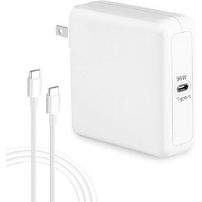 شاحن Mac Book Pro لشاحن Mac Book Air شاحن USB C للكمبيوتر المحمول، شاحن كمبيوتر محمول بقدرة 96 وات لشاحن ipad Pro، يتضمن كابل من النوع C in Kuwait