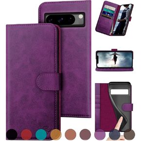 for Google Pixel 8 Pro Genuine Leather Wallet case 【RFID Blocking】【4 Credit Card Holder】【Real Leather】 Flip Folio Book Phone case Protective Cover Women Men for Pixel 8Pro case Black in Kuwait