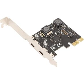 PCI E Type C Expansion Card, 2 Ports 5Gbps USB C PCI Express Controller Card with Independent Stabilizing Capacitor, for PC Motherboard in Saudi Arabia