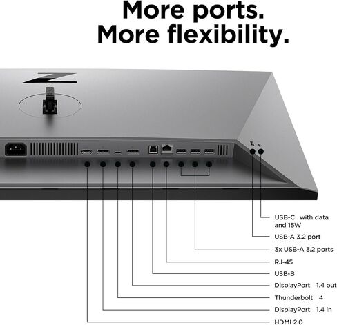 HP Z32k G3 4K USB-C Display Monitor 50U19AA#ABA Bundle with Docztorm Dock, 32" UHD IPS (3840x2160) 60Hz Display, HDMI 2.0, DP 1.4, Thunderbolt 4, Ideal for Creators, Black/Silver (2023 Latest Model) in Saudi Arabia