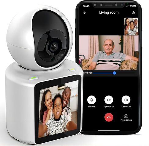 كاميرا أمان داخلية ICEELEC، كاميرا مكالمات فيديو ثنائية الاتجاه مع شاشة 2.8 بوصة، تحتوي الكاميرا على زر اتصال بالهاتف، كاميرا واي فاي داخلية 350 درجة، رؤية ليلية عالية الدقة 1080 بيكسل، كشف الحركة للمنزل / الطفل / كبار السن / الحيوانات الأليفة in Kuwait