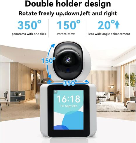 كاميرا أمان داخلية ICEELEC، كاميرا مكالمات فيديو ثنائية الاتجاه مع شاشة 2.8 بوصة، تحتوي الكاميرا على زر اتصال بالهاتف، كاميرا واي فاي داخلية 350 درجة، رؤية ليلية عالية الدقة 1080 بيكسل، كشف الحركة للمنزل / الطفل / كبار السن / الحيوانات الأليفة in Kuwait