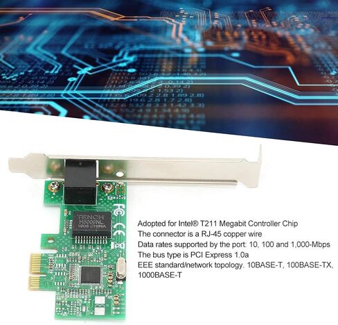 بطاقة شبكة جيجابت لـ Intel I211، منفذ فردي للتوجيه بدون أقراص EsxiPXE PCIE x1، بطاقة شبكة جيجابت مع دعامة منخفضة المستوى، معدل بيانات منفذ 1 جيجابت in Kuwait