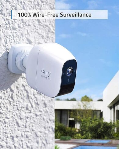 eufy Security من Anker، نظام كاميرا الأمن المنزلي اللاسلكي eufyCam E، عمر بطارية 365 يومًا، HD 1080p، IP65 مقاوم للطقس، رؤية ليلية، متوافق مع Amazon Alexa، مجموعة 3 كاميرات (متجددة) in Saudi Arabia