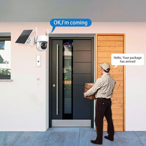 4MP Solar Security Cameras Wireless Outdoor, 360° PTZ Battery Powered Surveillance Camera for Home Security Outside, 2.4Ghz WiFi Cameras, Color Night, 2-Way Audio, IP66 Waterproof, SD/Cloud in Kuwait