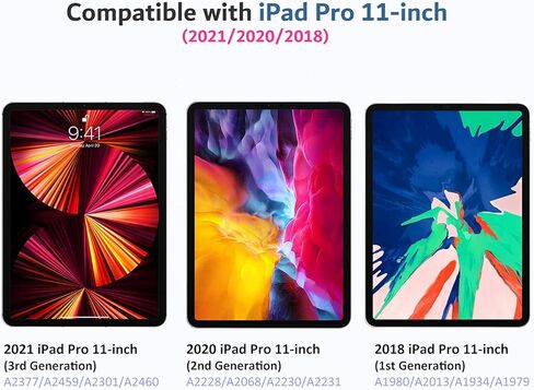 wuwive [1 Pack] iPad Pro 11 Screen Protector,Tempered Glass for iPad Pro 11 Inch 2021/2020/2018 (3rd/2nd/1st Gen) All Models,Compatible with Apple Pencil in Kuwait