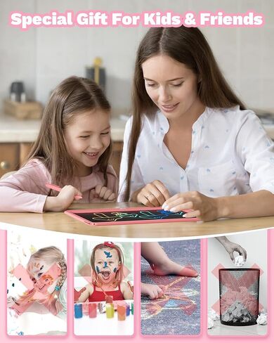bravokids LCD Writing Tablet for Kids, 12 Inch Large Screen Drawing Board, Reusable and Portable Educational Learning Toys, Birthday Boys Girls Toys Gifts for 3 4 5 6 7 8 Year Old (Pink) in Kuwait