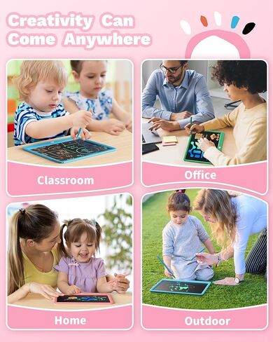 bravokids LCD Writing Tablet for Kids, 12 Inch Large Screen Drawing Board, Reusable and Portable Educational Learning Toys, Birthday Boys Girls Toys Gifts for 3 4 5 6 7 8 Year Old (Pink) in Kuwait