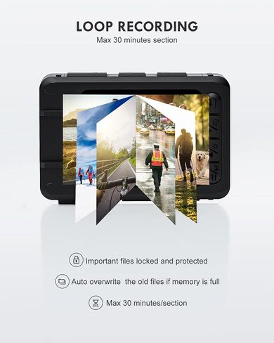 كاميرا الجسم Epoium EM3 سعة 128 جيجابايت مع صوت، دقة فيديو 1440 بكسل، زاوية واسعة 130 درجة، قطعتان بطارية قابلة للاستبدال، تدعم التسجيل لمدة 8 ساعات، كاميرات جسم يمكن ارتداؤها لركوب الخيل والمشي لمسافات طويلة والمشي مع الحيوانات الأليفة in Kuwait