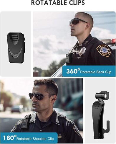 كاميرا الجسم Epoium EM3 سعة 128 جيجابايت مع صوت، دقة فيديو 1440 بكسل، زاوية واسعة 130 درجة، قطعتان بطارية قابلة للاستبدال، تدعم التسجيل لمدة 8 ساعات، كاميرات جسم يمكن ارتداؤها لركوب الخيل والمشي لمسافات طويلة والمشي مع الحيوانات الأليفة in Kuwait